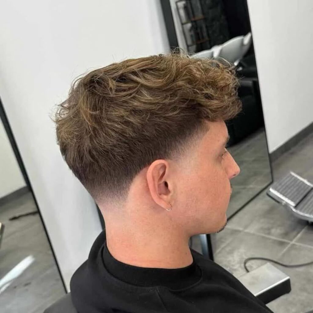 Curly Low Fade With Full Beard