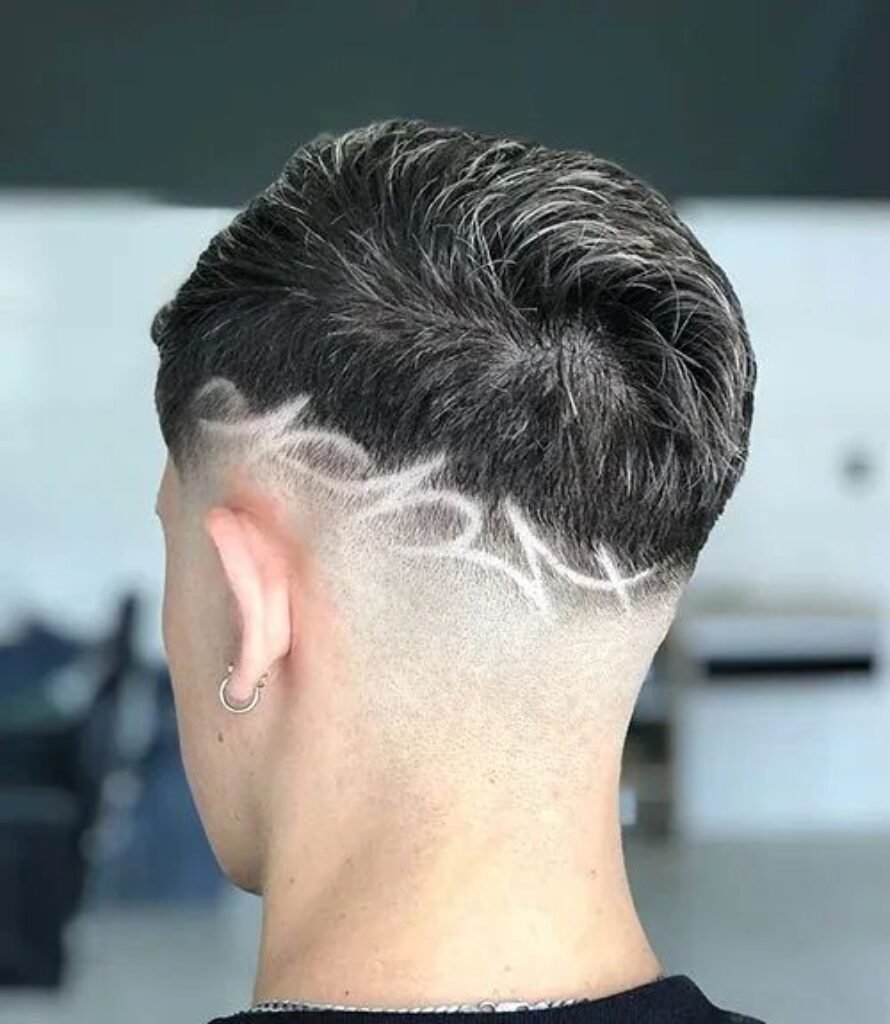 Low Fades With Added Shaved Designs For Men