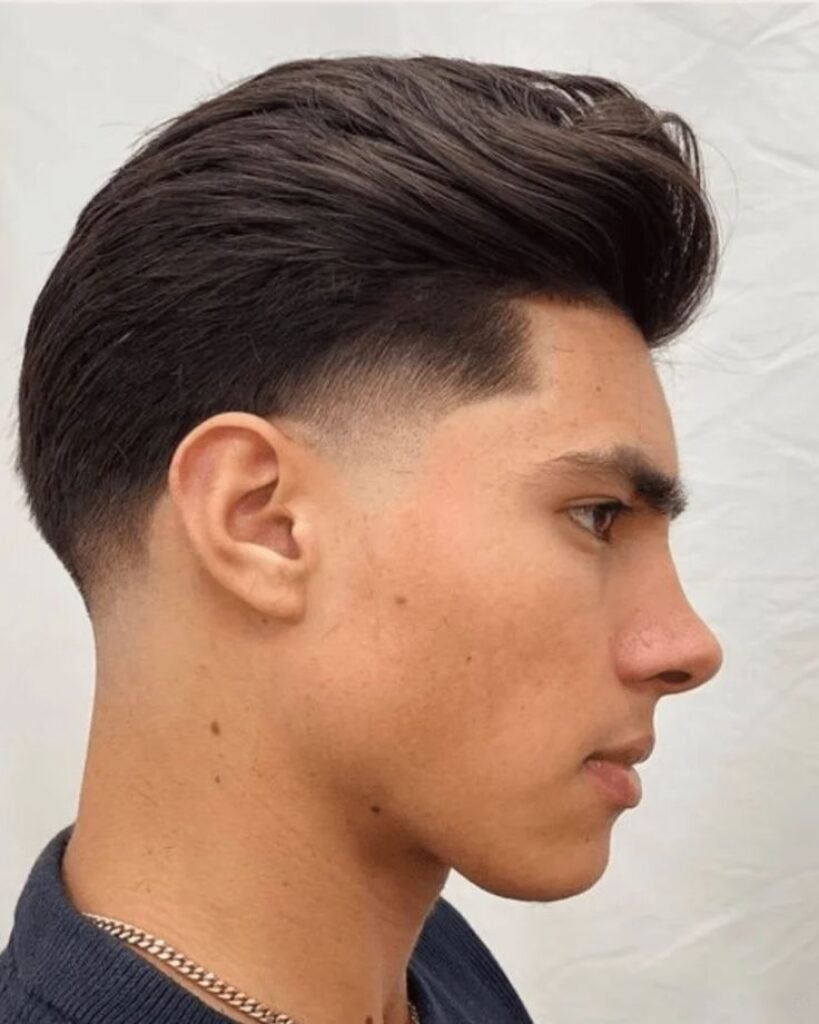 Low Fade With Slick Back