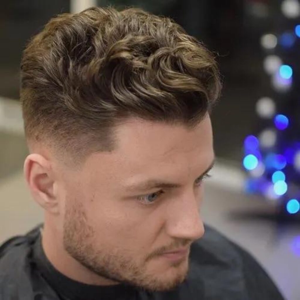 Slicked-Back Wavy Hair