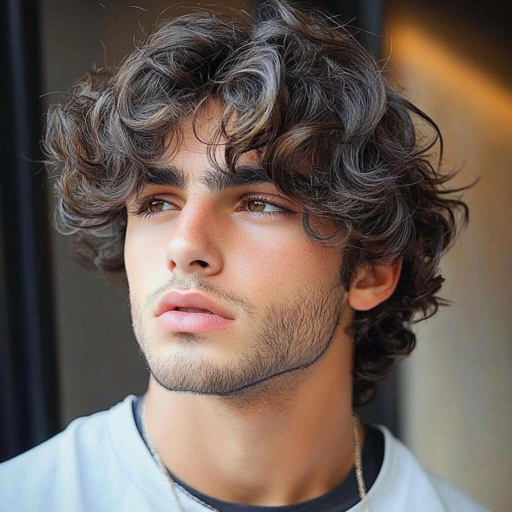 Center-Parted Wavy Hair