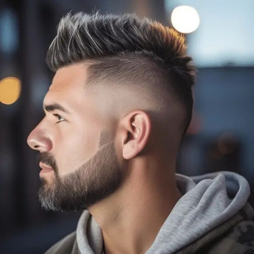 Long Top Low Fade with a Shaved Design
