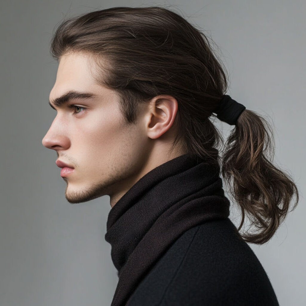 Loose Ponytail with Wavy Hair