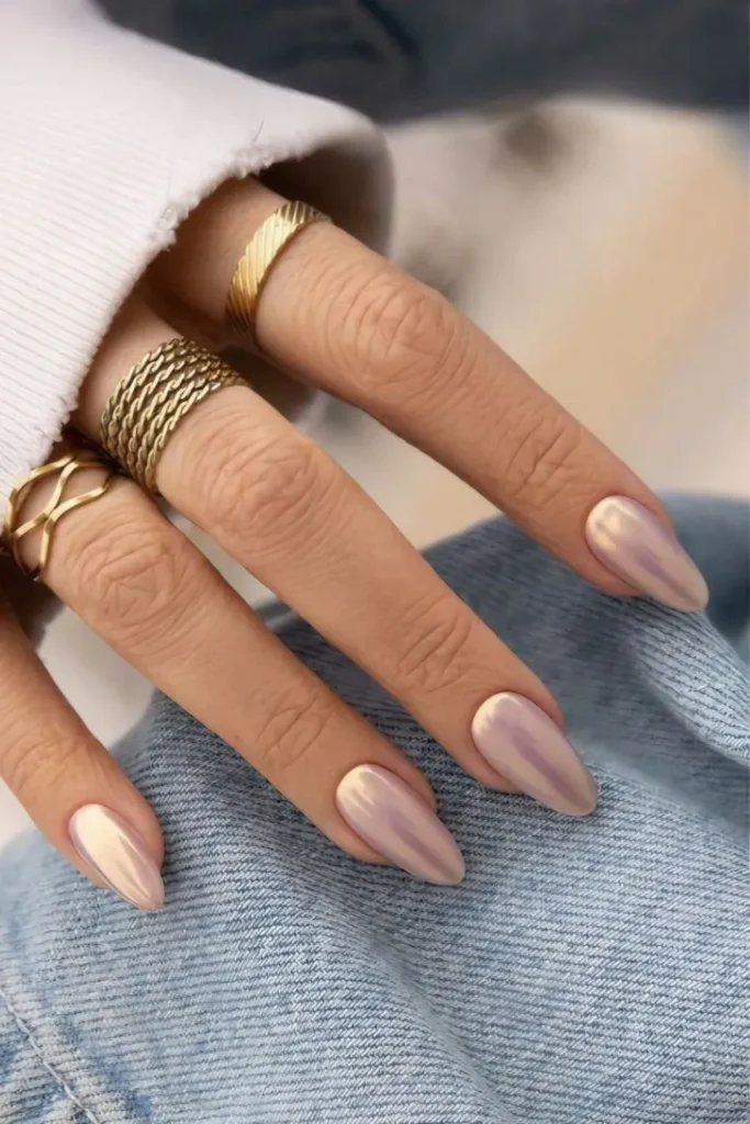 Metallic and Chrome Nails