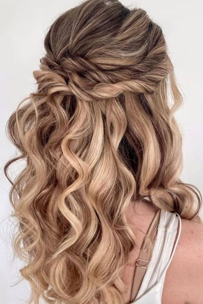 Twisted half-up, half-down