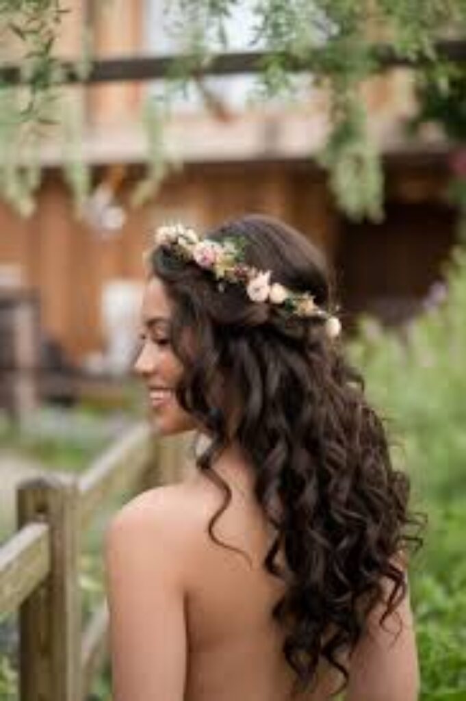 Romantic loose curls and a headband