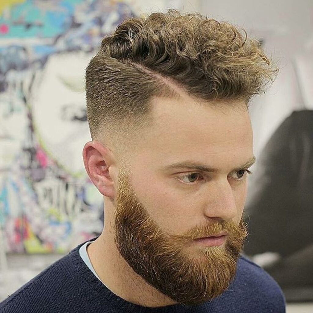 Wavy Hairstyle with Hard Part