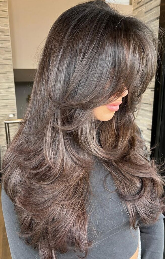 Butterfly Cut with Curtain Bangs