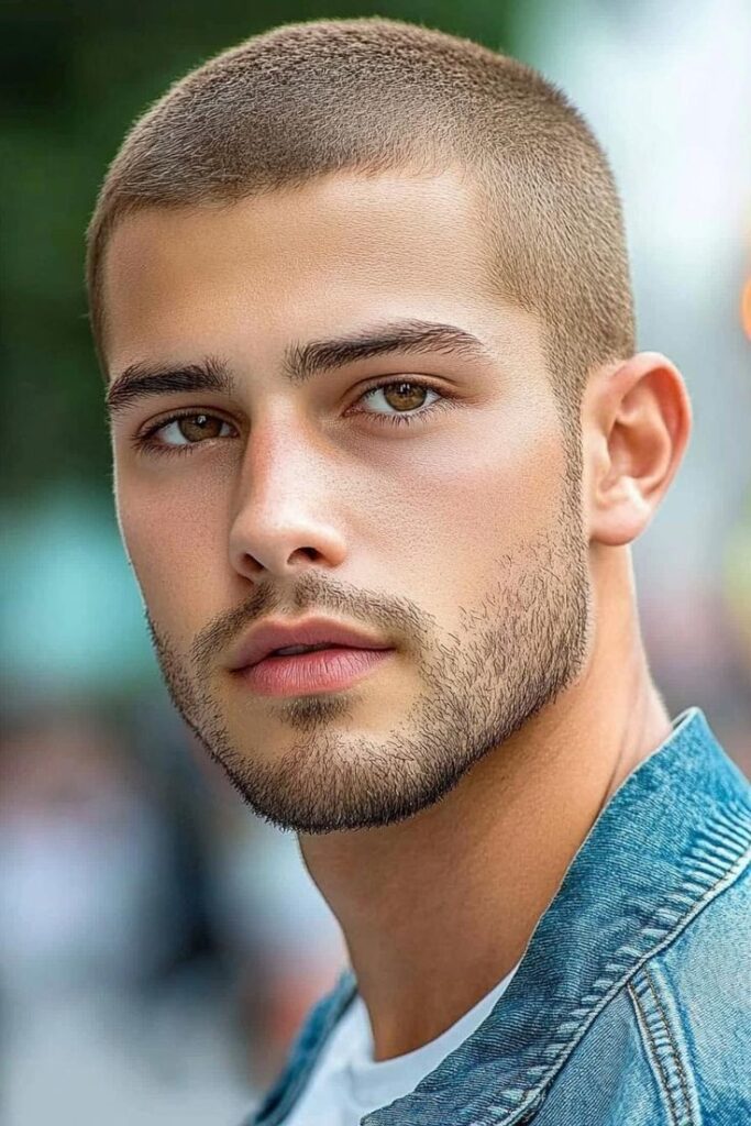 Buzz Cut with Hard Part