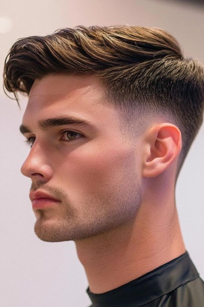 Classy Low Taper Fade with Longer on Top