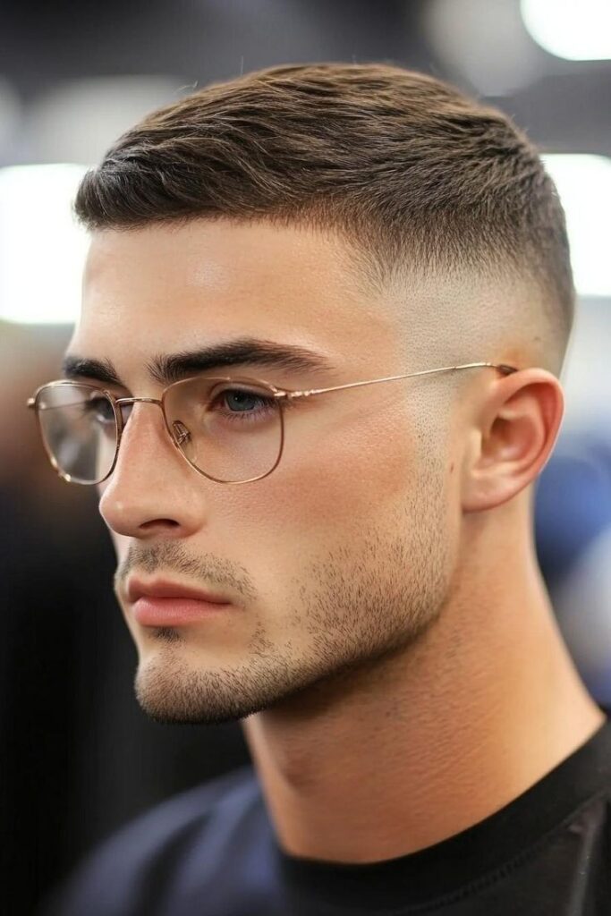 Chic Spiky Hair with Low Taper Fade