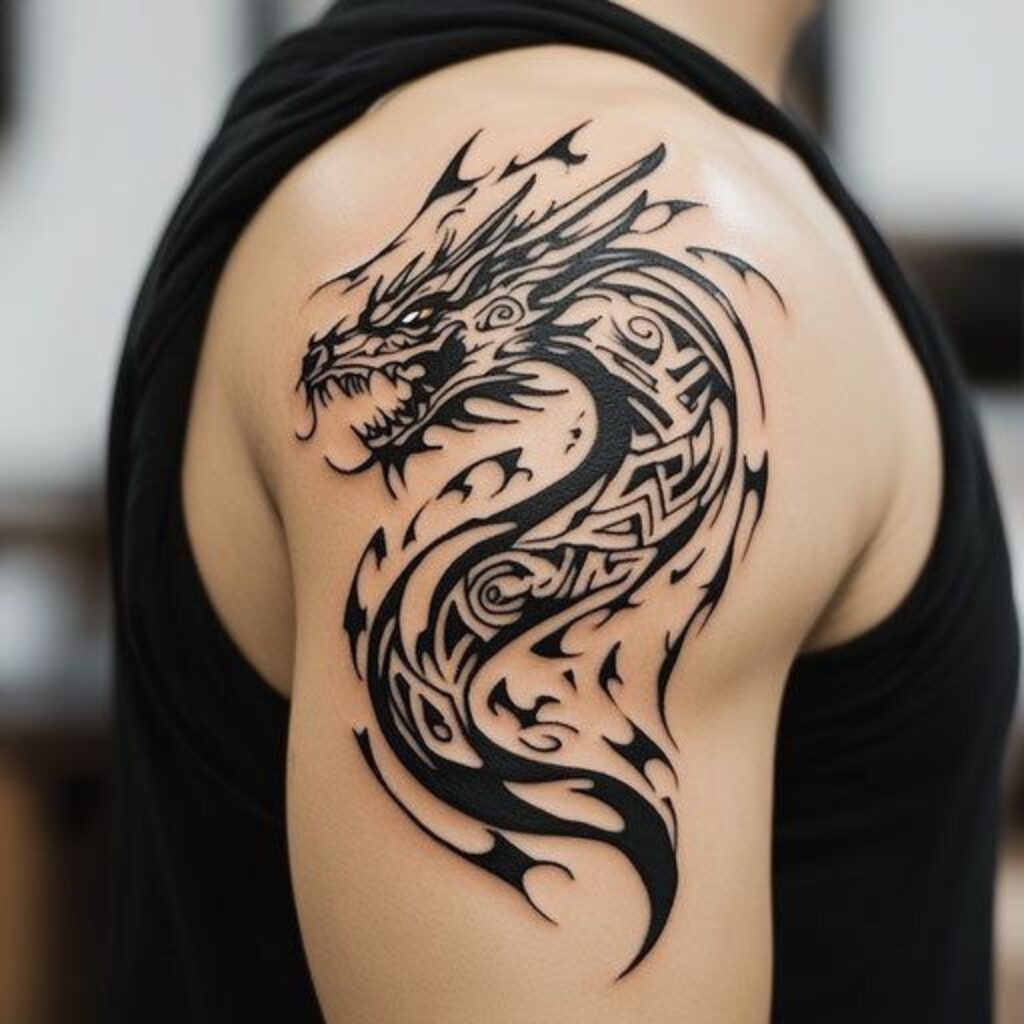 Dragon Bicep Tattoos for Men