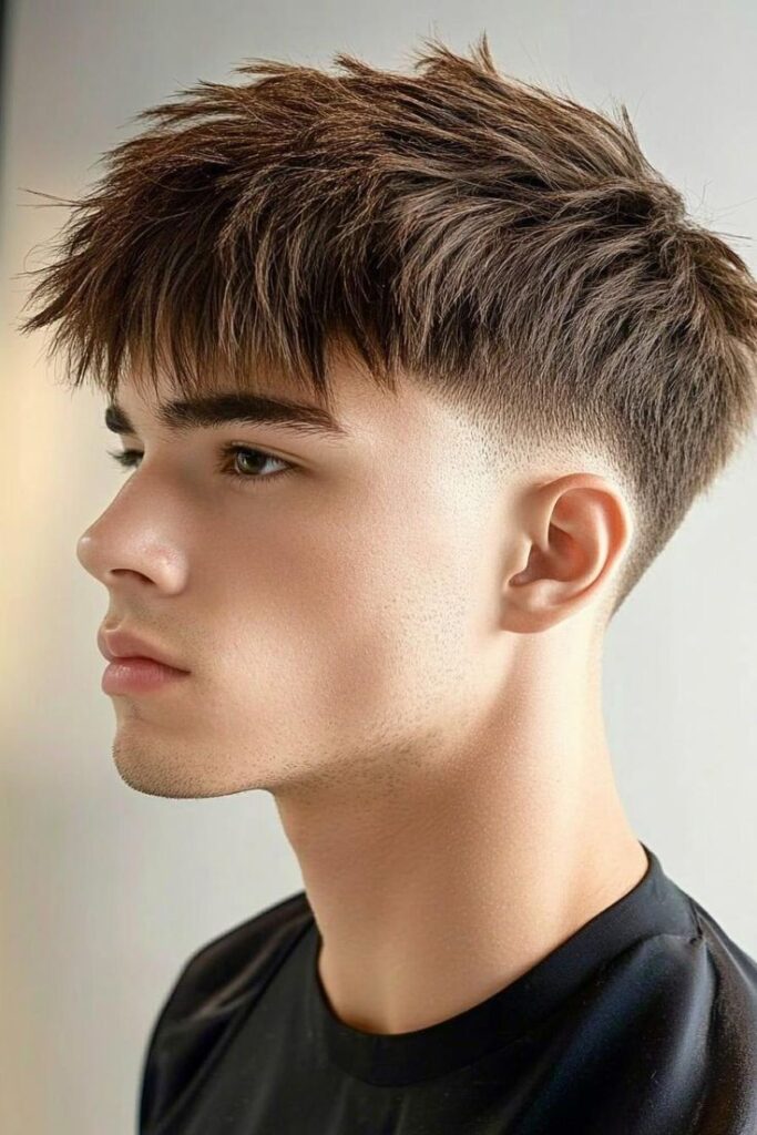 Fluffy Hair with Low Taper Fade