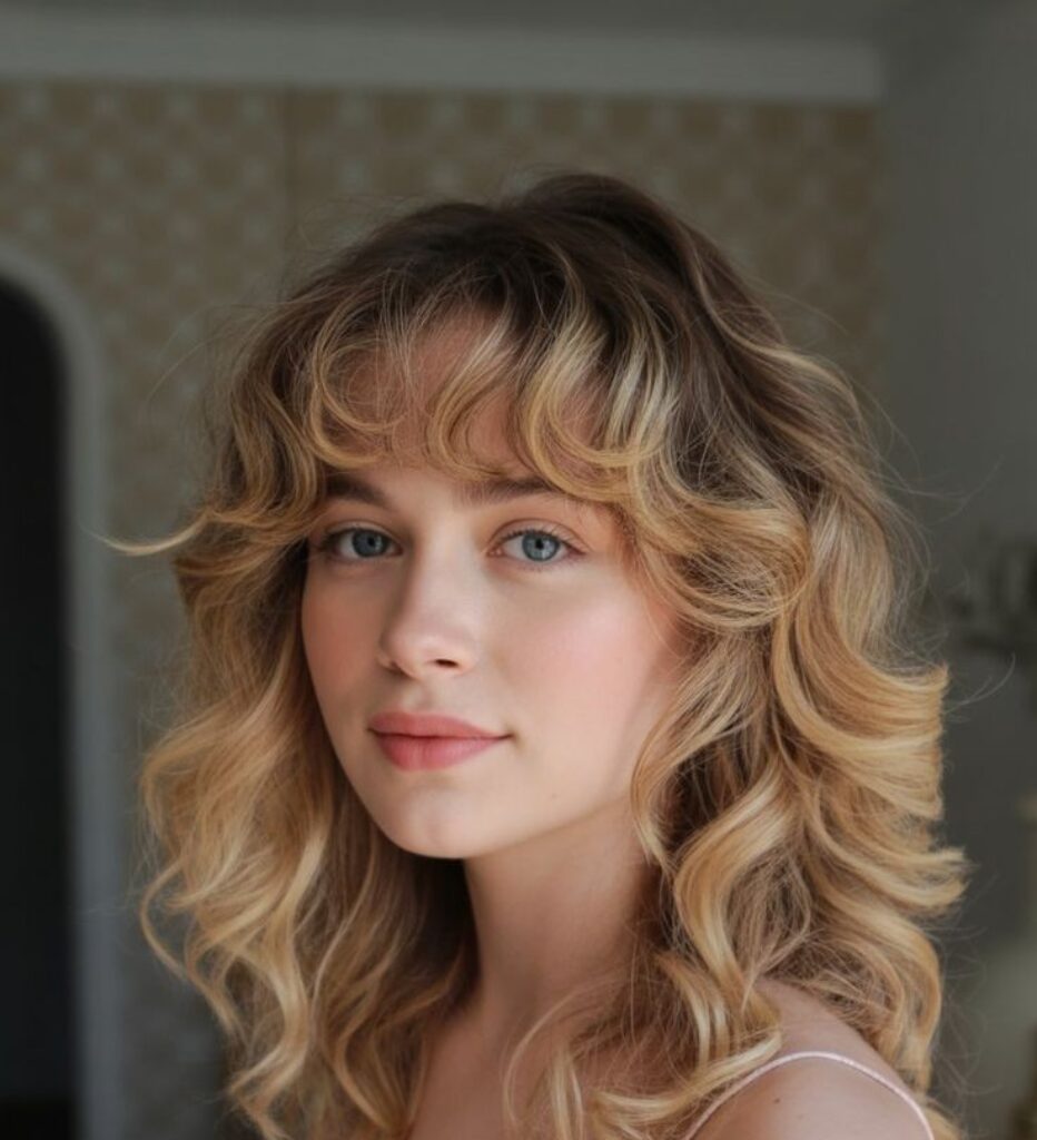 Feathered Waves with Bangs