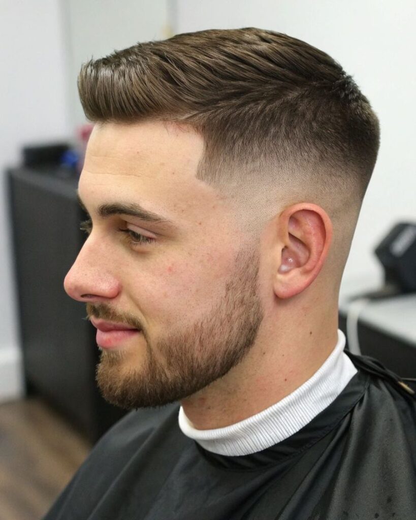 Brush Back with Taper Fade and Line Up
