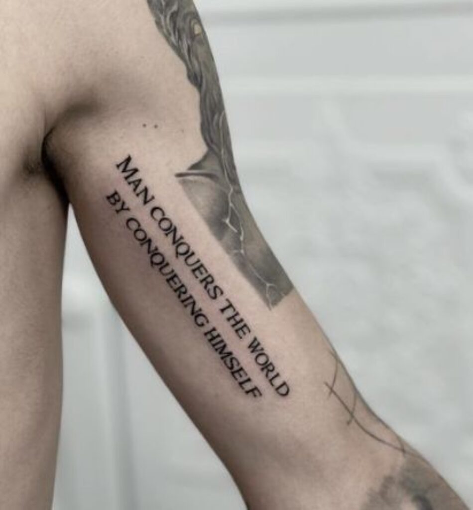 Quote Bicep Tattoos for Men
