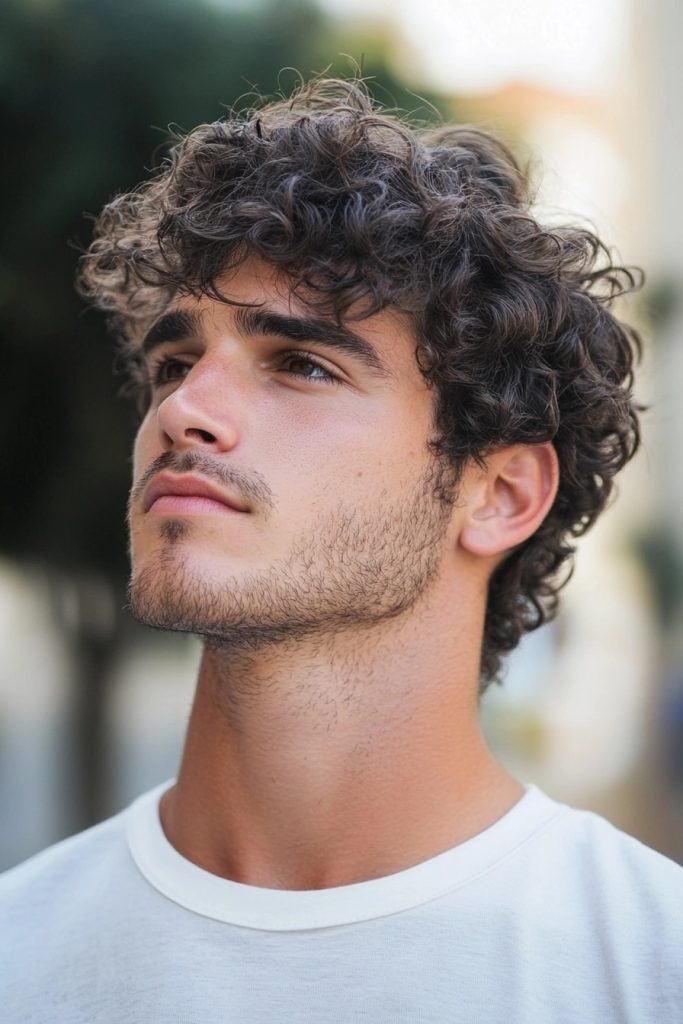 Low Taper Fade with Messy Curls