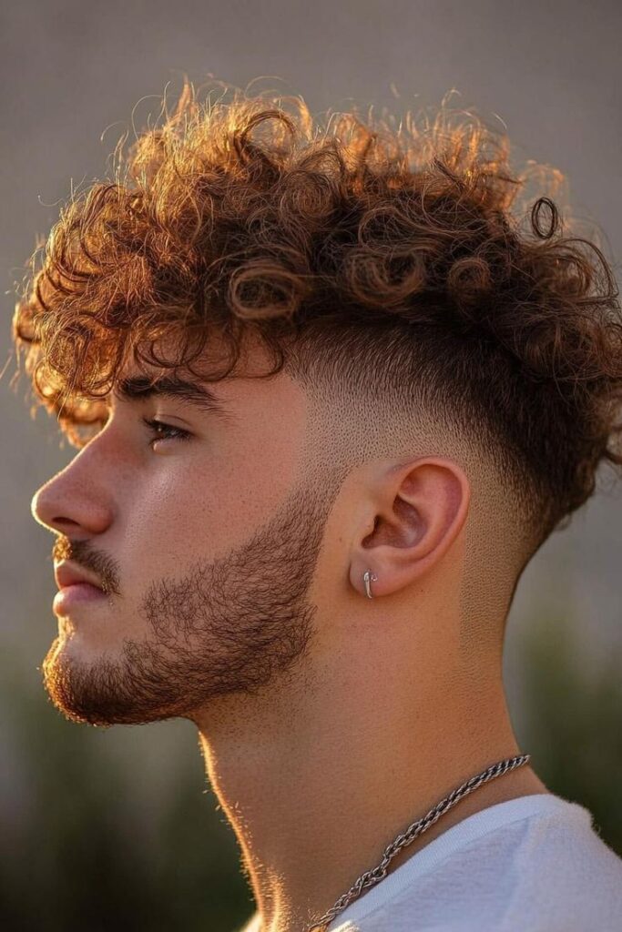 Low Taper Fade with Curly Hair