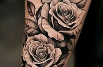 forearm rose tattoos for men
