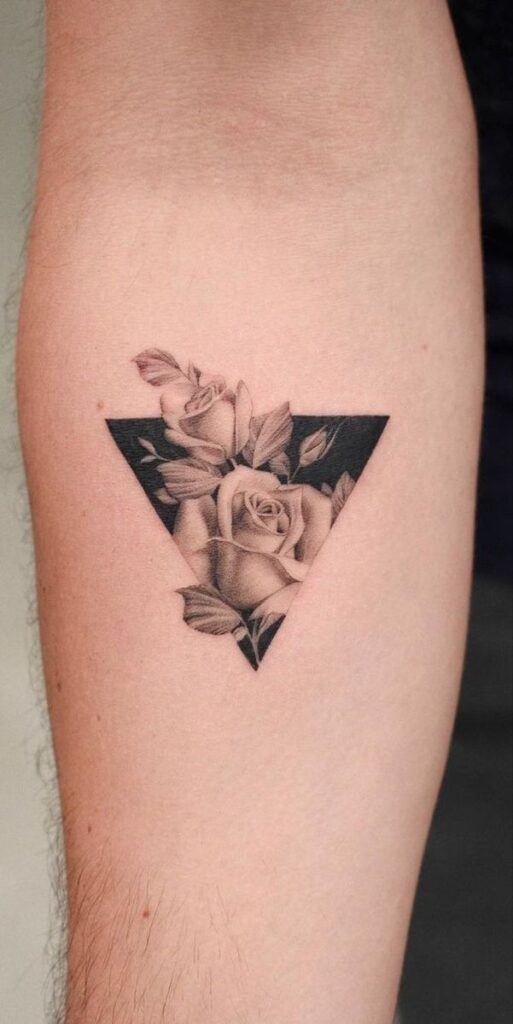 Geometric Rose Tattoo