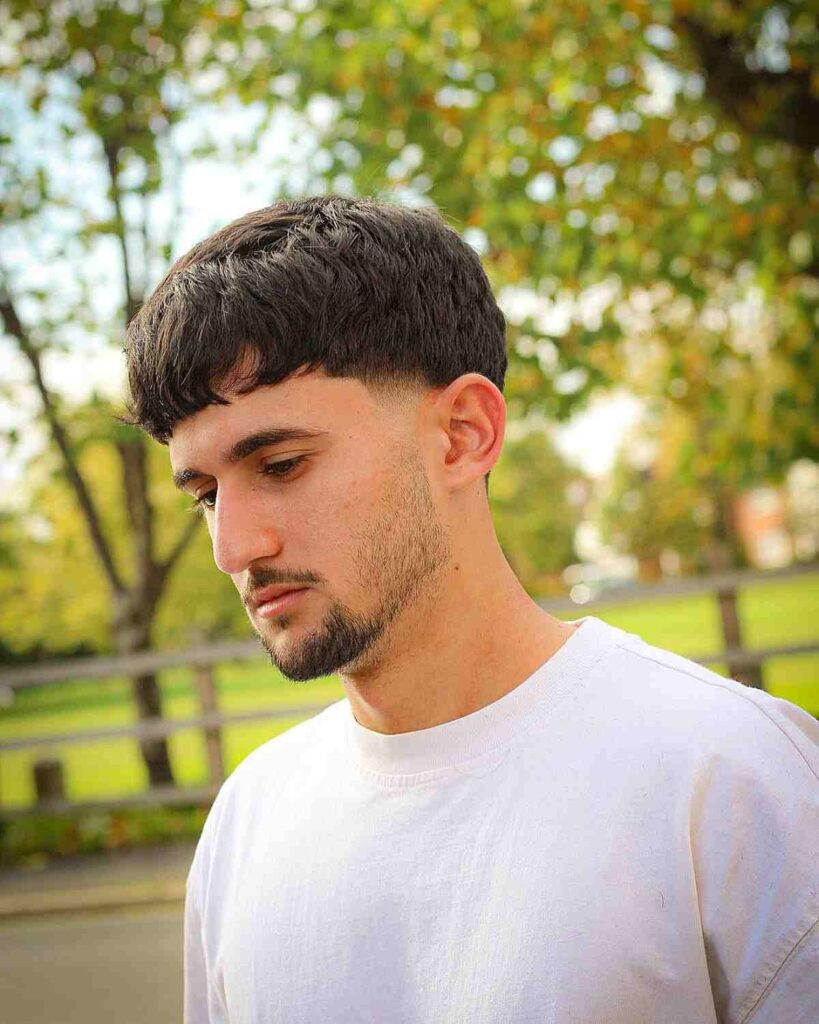Textured Short Hair with Low Taper Fade