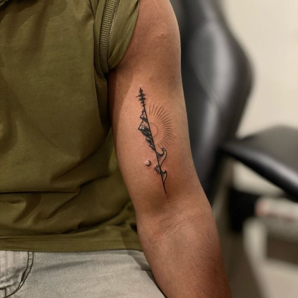 Minimalist Bicep Tattoos for Men